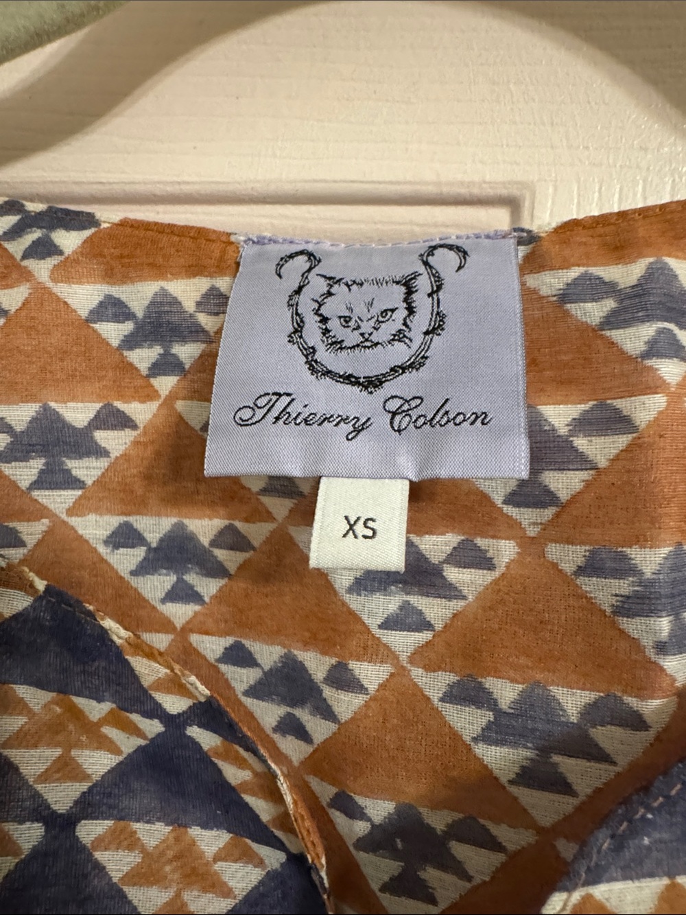 Geometric Print Maxi Dress in Navy and Tan - Picture 2 of 5